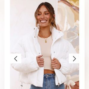 White puffer jacket size S/M Aus 8
